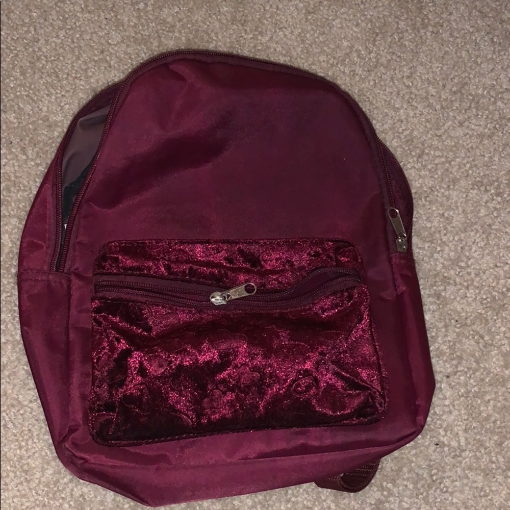 Mini burgundy backpack